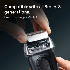 Braun Electric Shaver Head Replacement Part 83m Silver, Compatible with Series 8 Electric Razors for Men