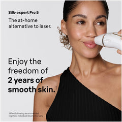 Braun Smart IPL, Silk·Expert Pro 5: At Home Alternative to Laser Hair Removal with 2 Caps and Leather Pouch, IPL5137